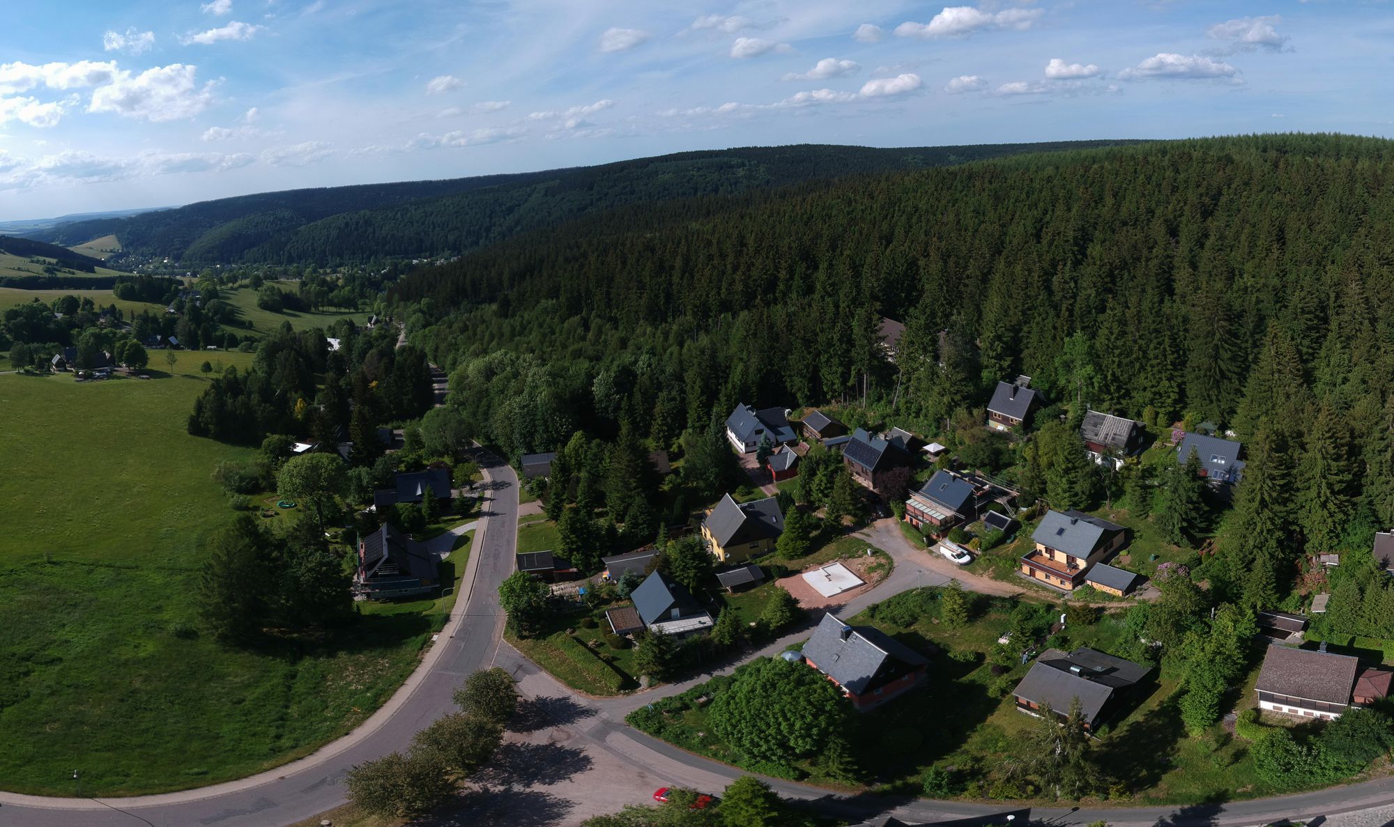 Blick 100m über der Ferienwohnung in Tal der Freiberger Mulde